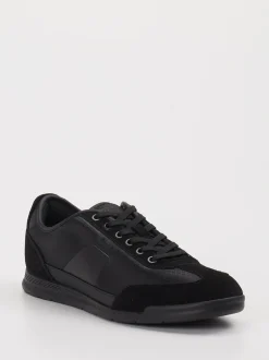 Boss – Sneaker aus Veloursleder und Textil schwarz