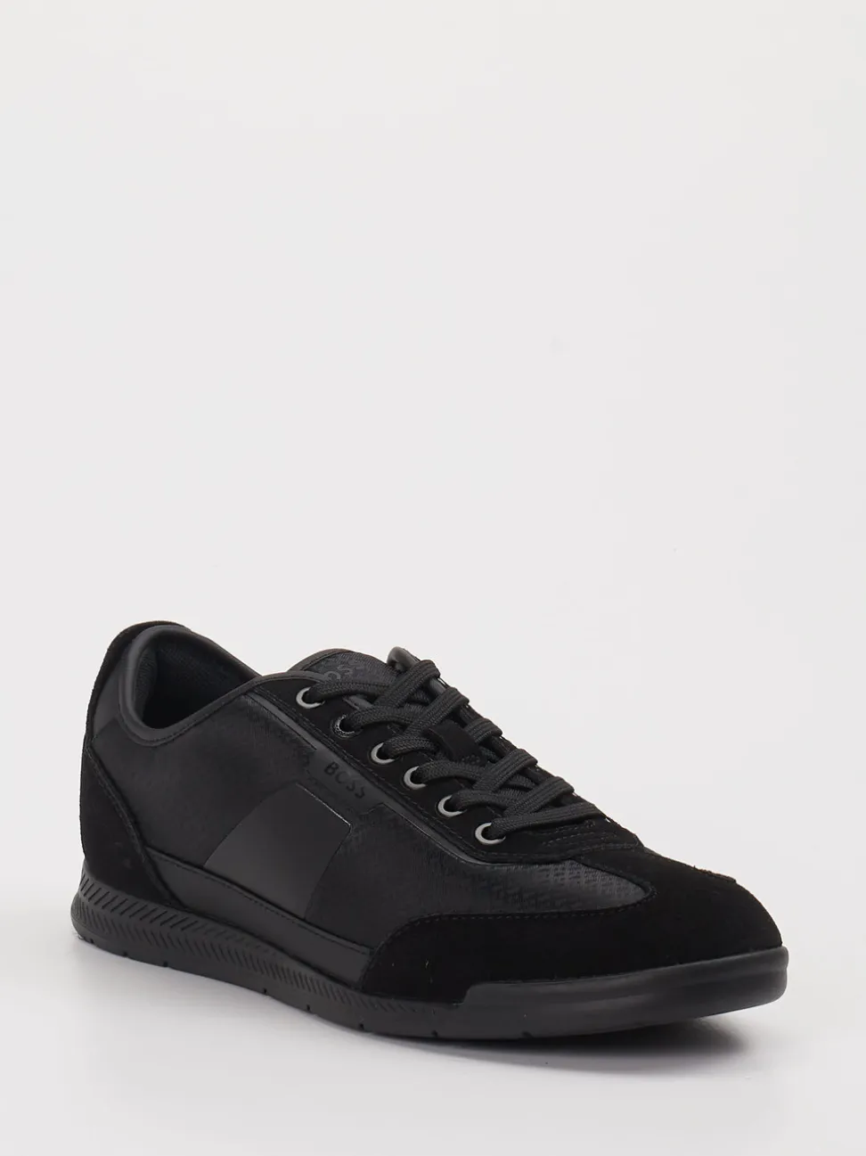 Boss – Sneaker aus Veloursleder und Textil schwarz