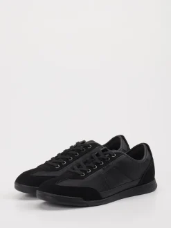 Boss – Sneaker aus Veloursleder und Textil schwarz