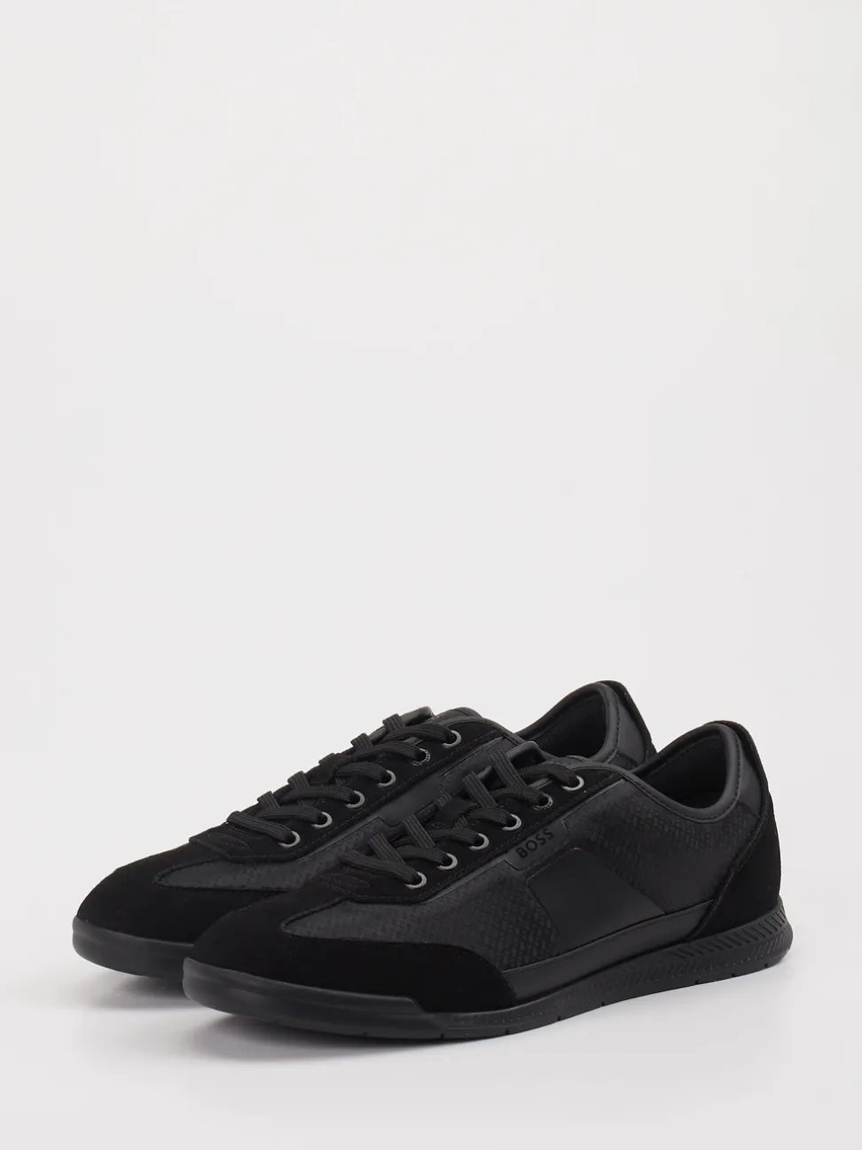 Boss – Sneaker aus Veloursleder und Textil schwarz