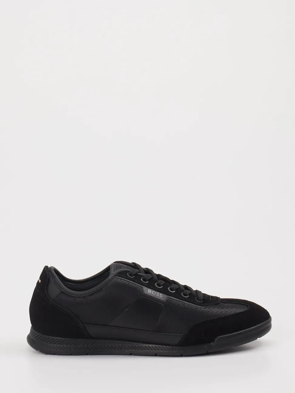 Boss – Sneaker aus Veloursleder und Textil schwarz