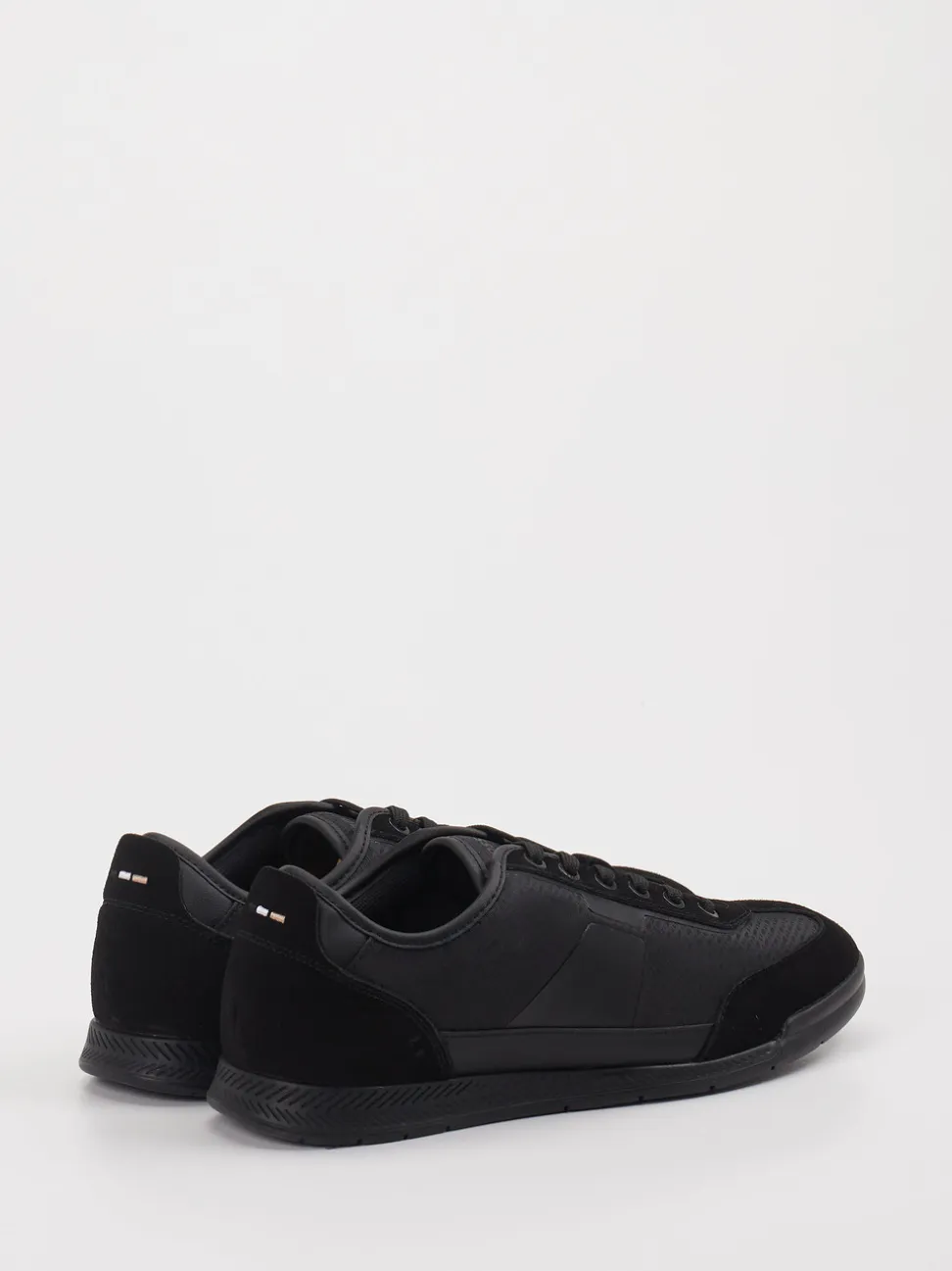 Boss – Sneaker aus Veloursleder und Textil schwarz