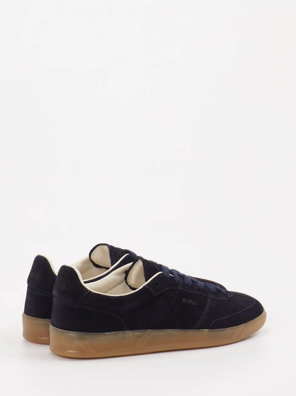 Boss – Sneaker aus Veloursleder Dunkelblau