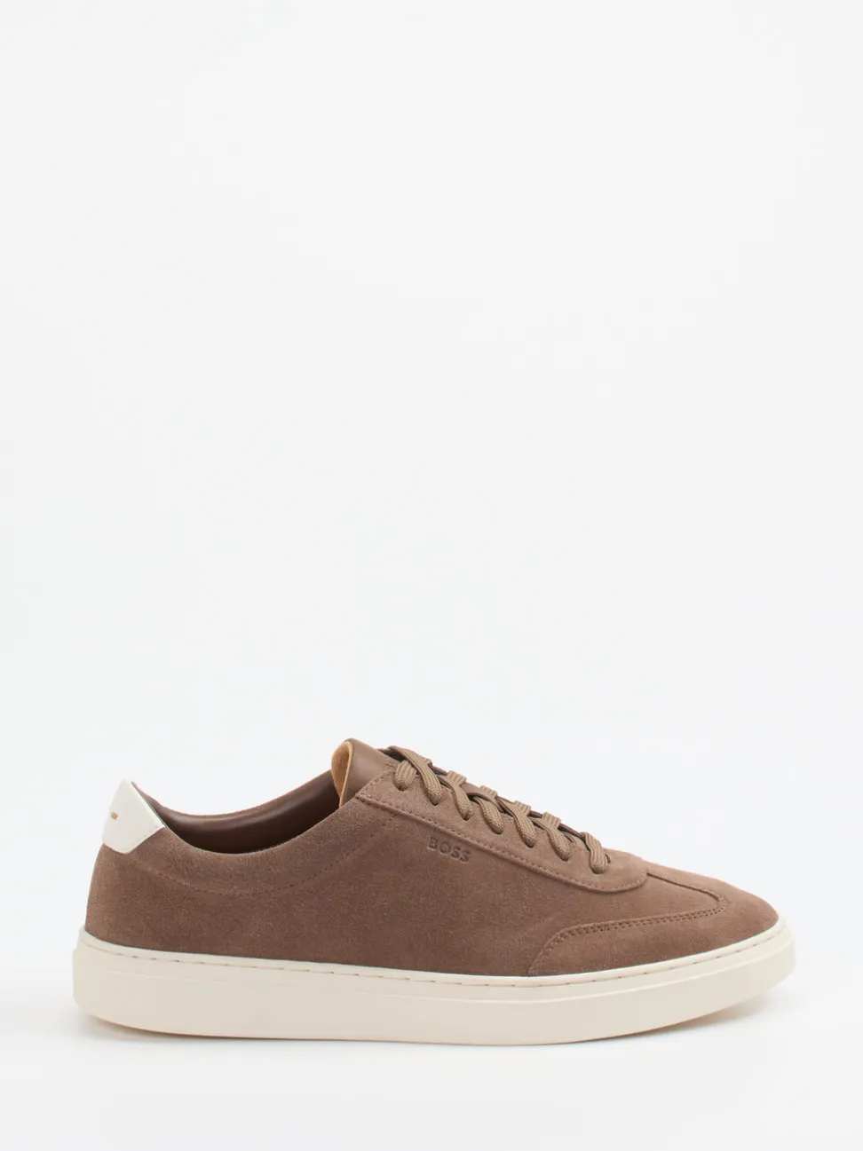 Boss – Sneaker aus Veloursleder taupefarben