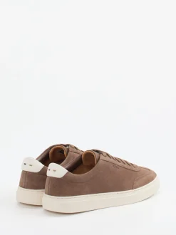 Boss – Sneaker aus Veloursleder taupefarben