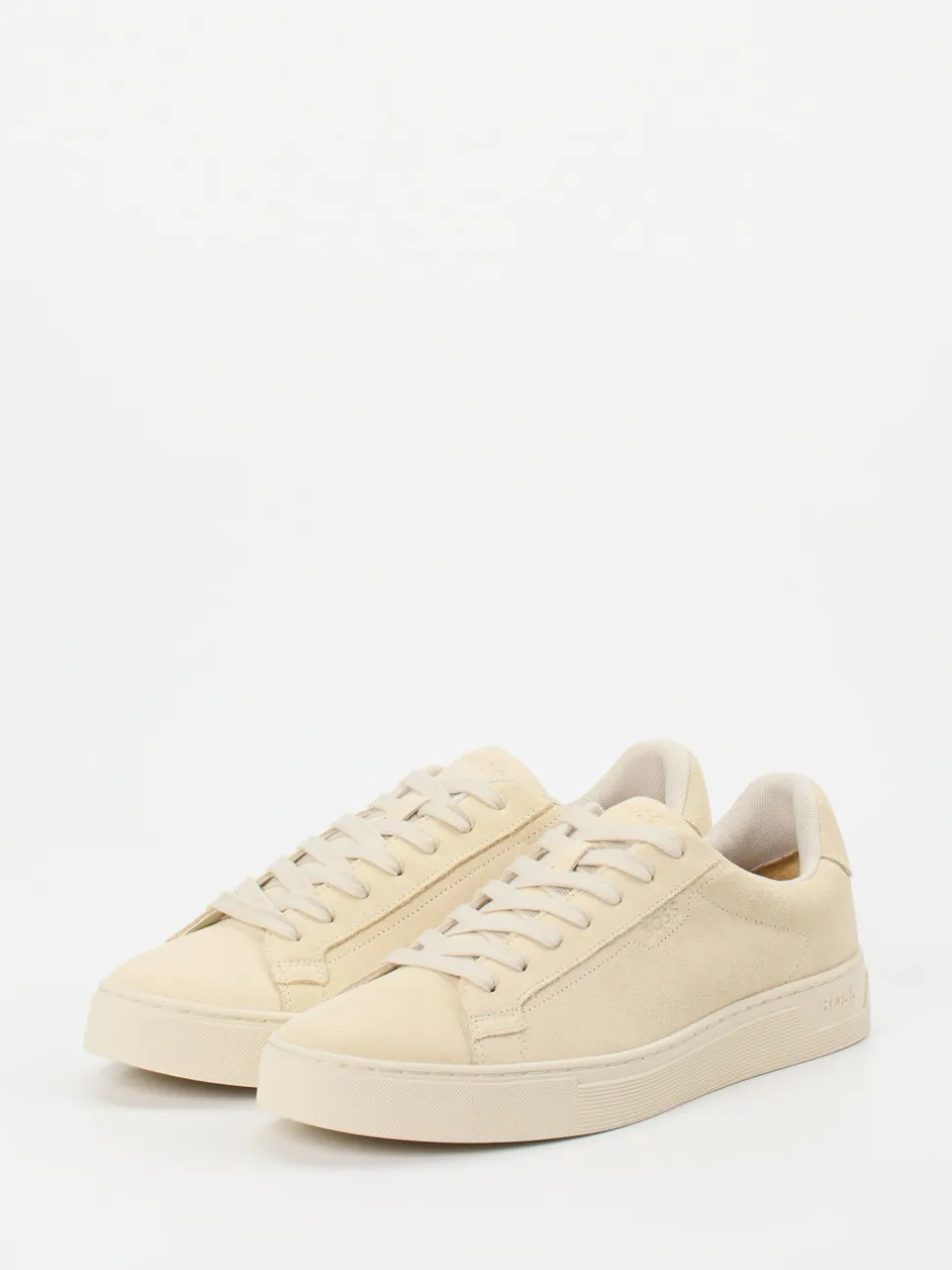 Boss – Sneaker aus Veloursleder beige