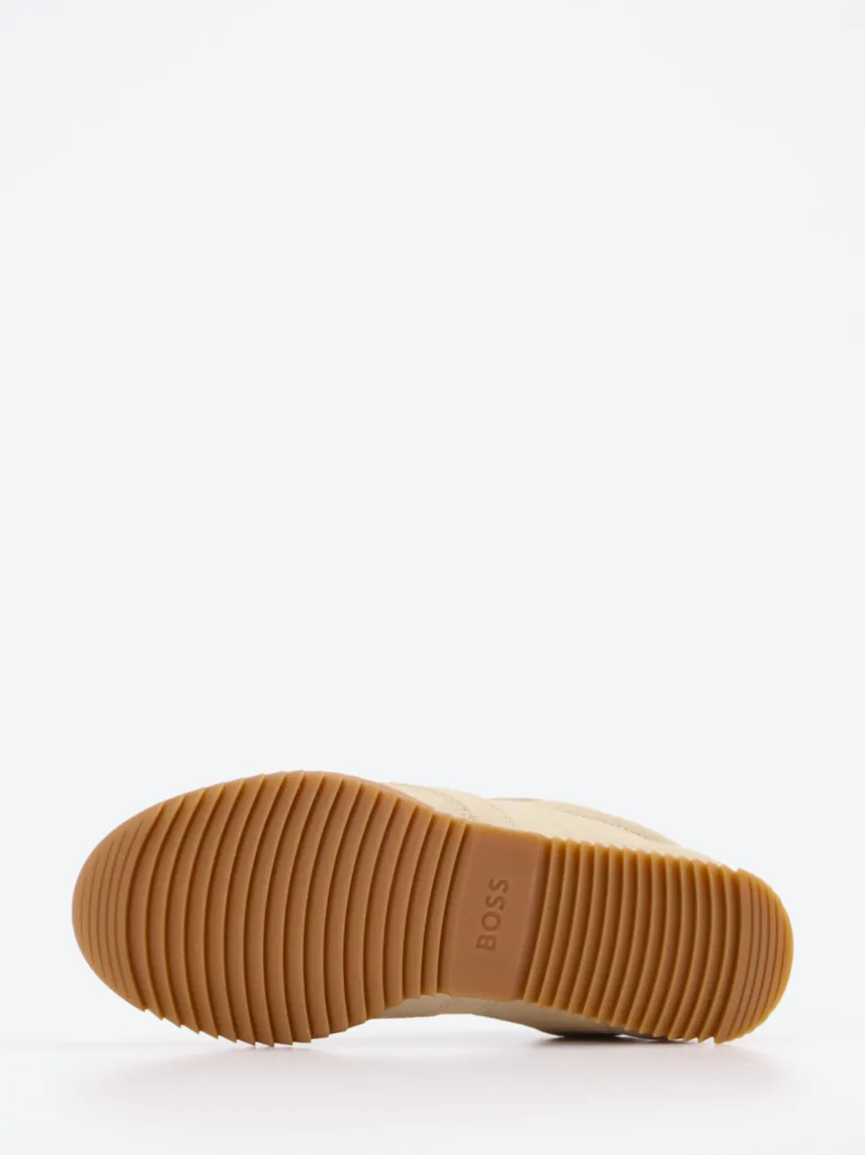 Boss – Sneaker aus Veloursleder Beige