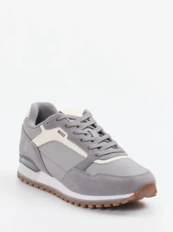 Boss – Sneaker aus Velour/Textil in Grau