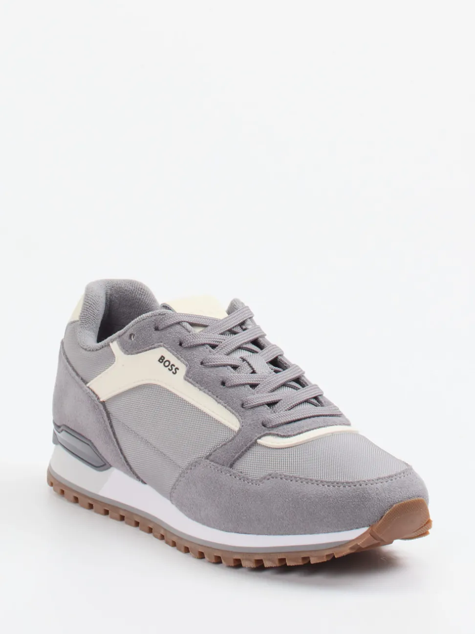 Boss – Sneaker aus Velour/Textil in Grau