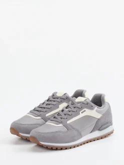 Boss – Sneaker aus Velour/Textil in Grau