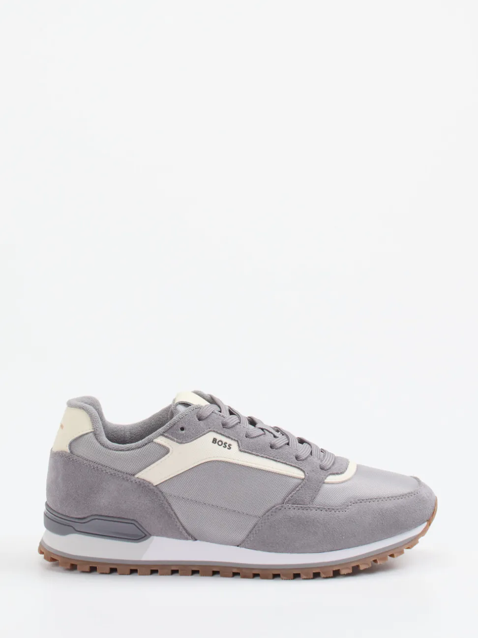 Boss – Sneaker aus Velour/Textil in Grau