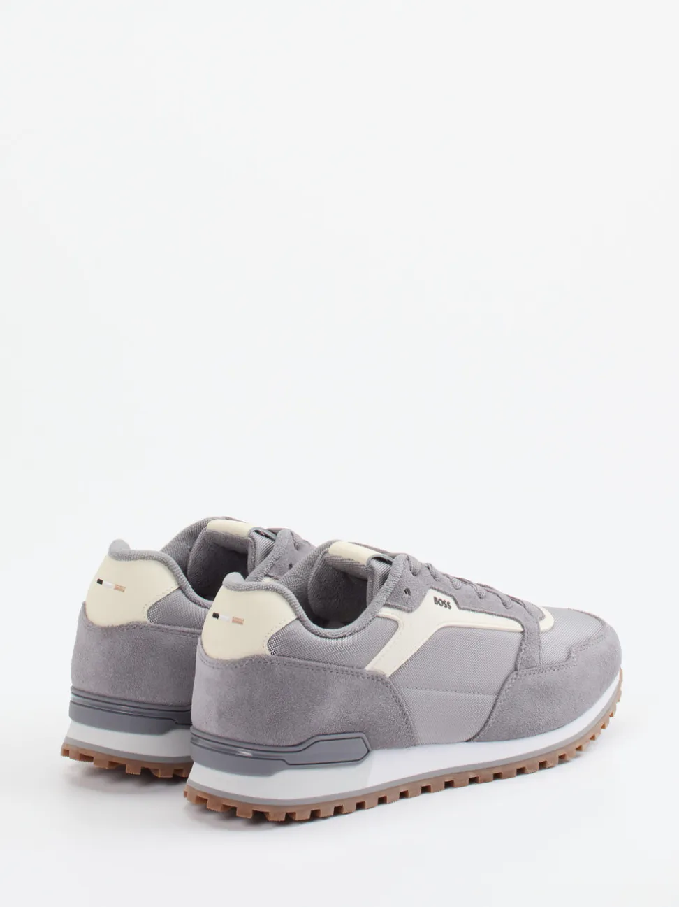 Boss – Sneaker aus Velour/Textil in Grau
