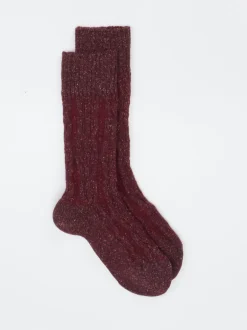Burlington – Freizeitsocken aus Wolle bordeaux meliert