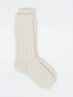 Burlington – Stricksocken aus Wolle Beige