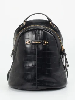 CAFèNOIR – Mini-Rucksack aus Synthetik mit Kroko-Prägung