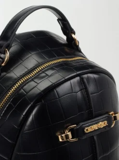 CAFèNOIR – Mini-Rucksack aus Synthetik mit Kroko-Prägung