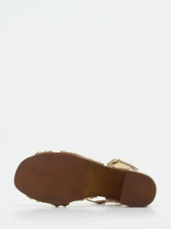CAFèNOIR – Plateau-Sandalen aus Veloursleder beige