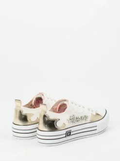 CAFèNOIR – Plateau-Sneaker aus Textil mit Goldakzenten