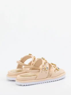 CAFèNOIR – Sandalen aus Kalbleder mit Strass