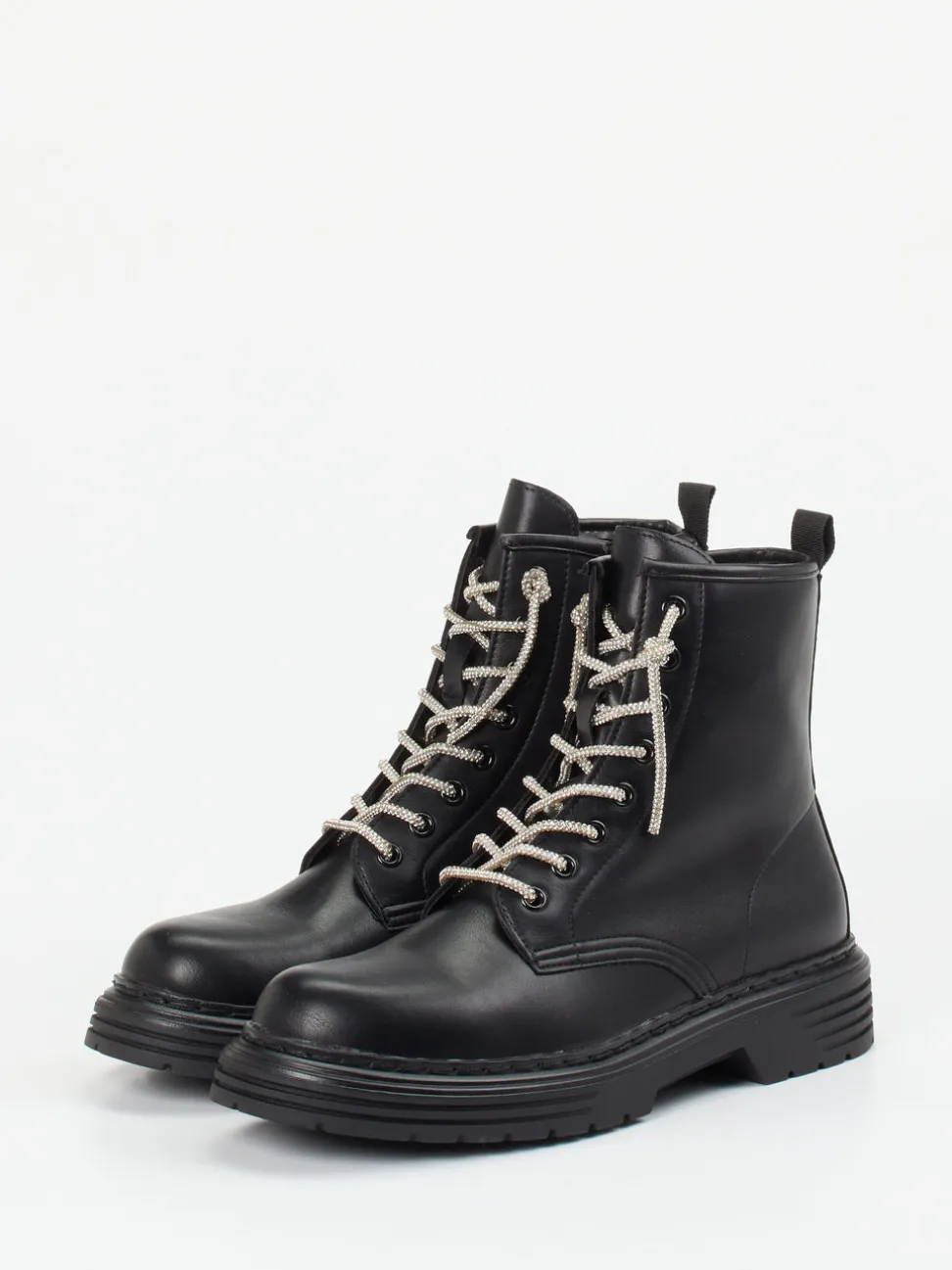 CAFèNOIR – Schnürboots aus Glattleder Schwarz