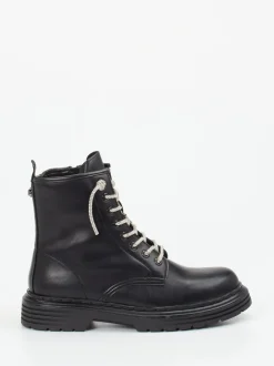 CAFèNOIR – Schnürboots aus Glattleder Schwarz