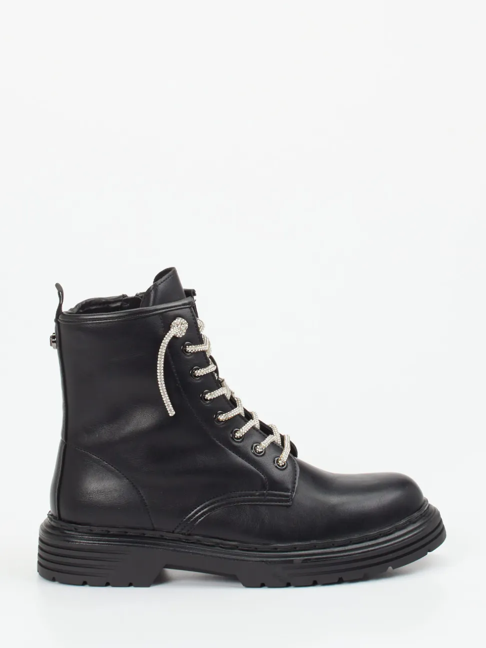 CAFèNOIR – Schnürboots aus Glattleder Schwarz