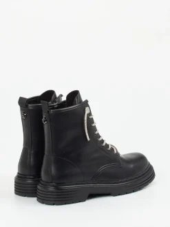 CAFèNOIR – Schnürboots aus Glattleder Schwarz