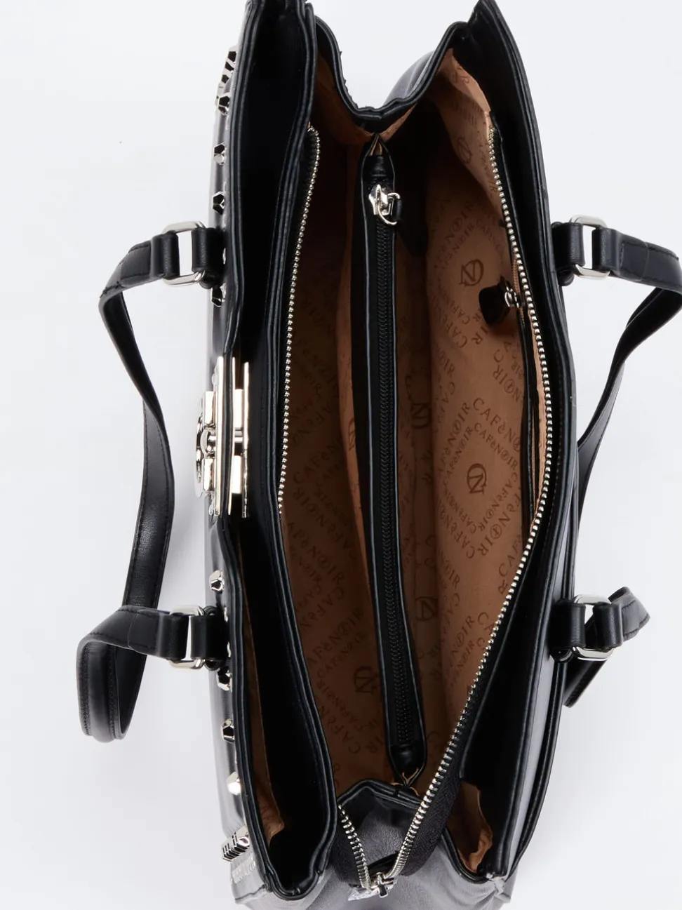 CAFèNOIR – Shopper aus Synthetikleder in Schwarz