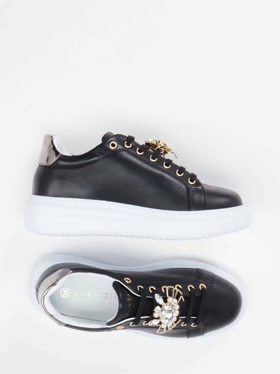 CAFèNOIR – Sneaker aus Lammleder mit Schmuckdetails