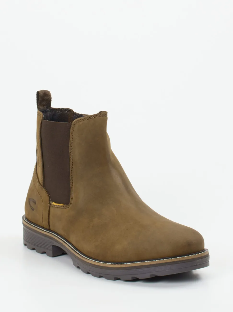 Camel Active – Chelsea Boots aus Nubukleder olivbraun