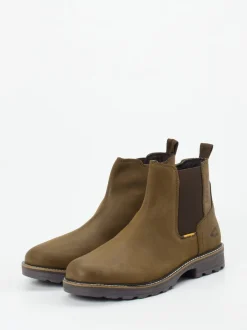Camel Active – Chelsea Boots aus Nubukleder olivbraun