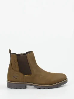 Camel Active – Chelsea Boots aus Nubukleder olivbraun