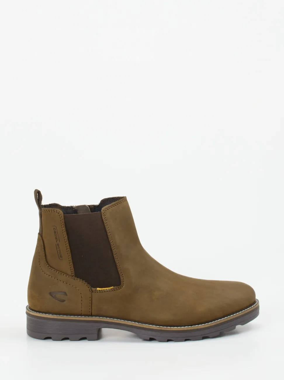 Camel Active – Chelsea Boots aus Nubukleder olivbraun