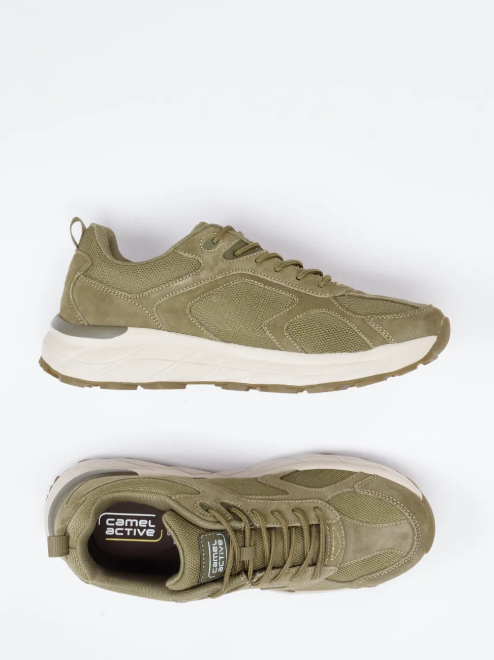 Camel Active – Outdoor-Sneaker aus Nubukleder olivgrün