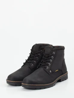 Camel Active – Schnürboots aus Fettleder schwarz