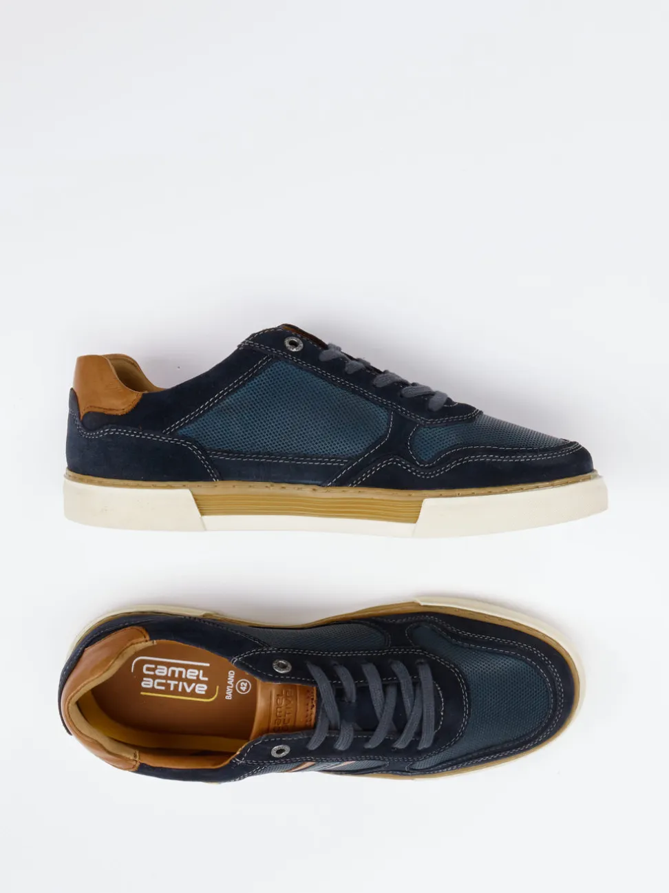 Camel Active – Sneaker aus Leder und Mesh dunkelblau