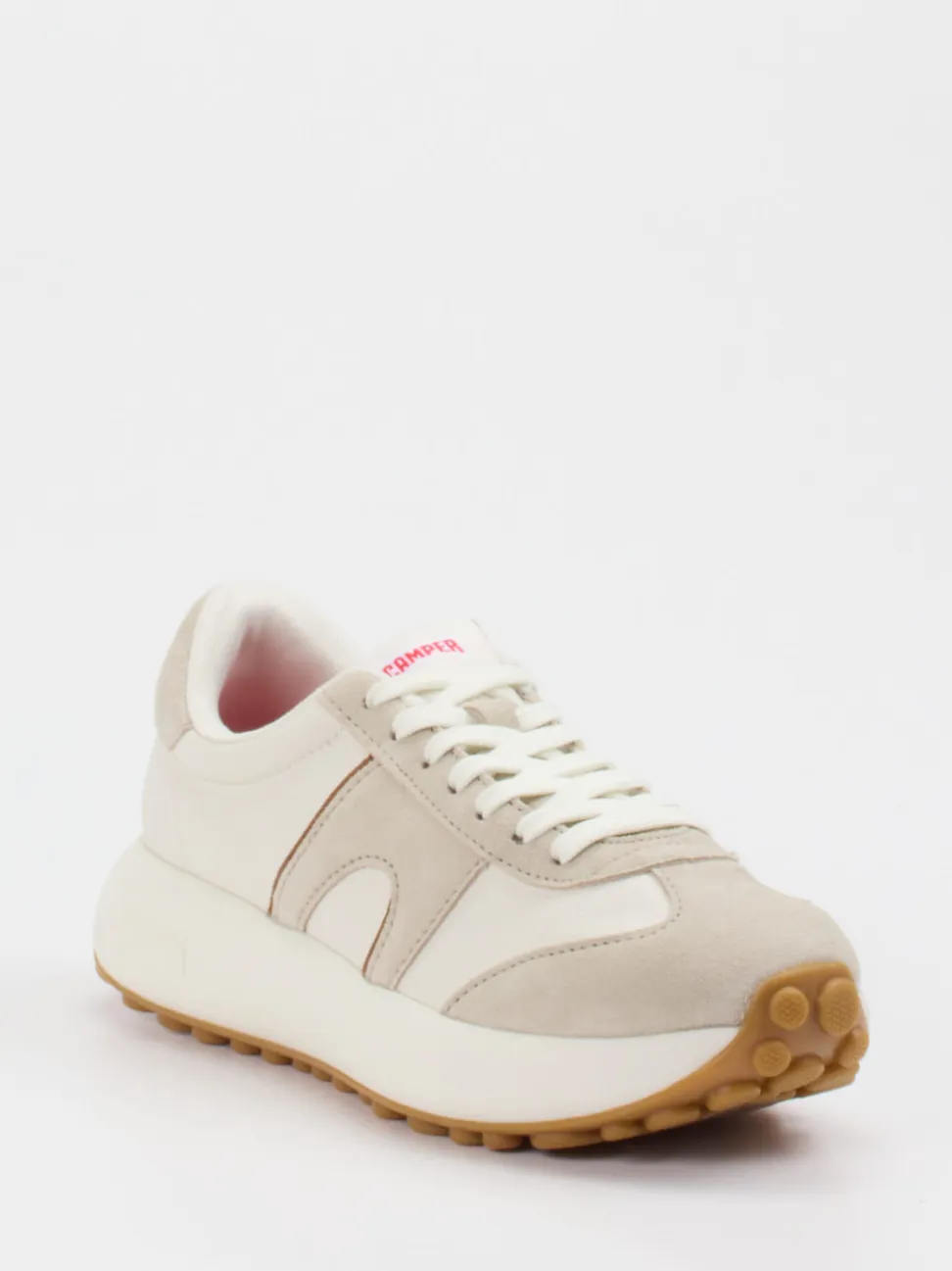 Camper – Retro-Sneaker aus Velours- und Glattleder Offwhite