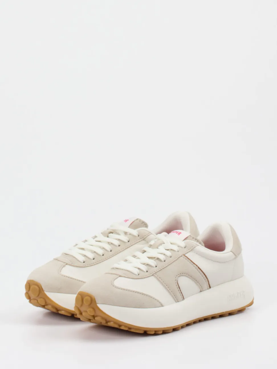 Camper – Retro-Sneaker aus Velours- und Glattleder Offwhite