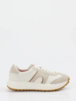 Camper – Retro-Sneaker aus Velours- und Glattleder Offwhite