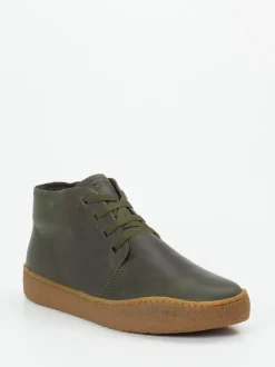 Camper – Schnürschuh aus Nubukleder olivgrün