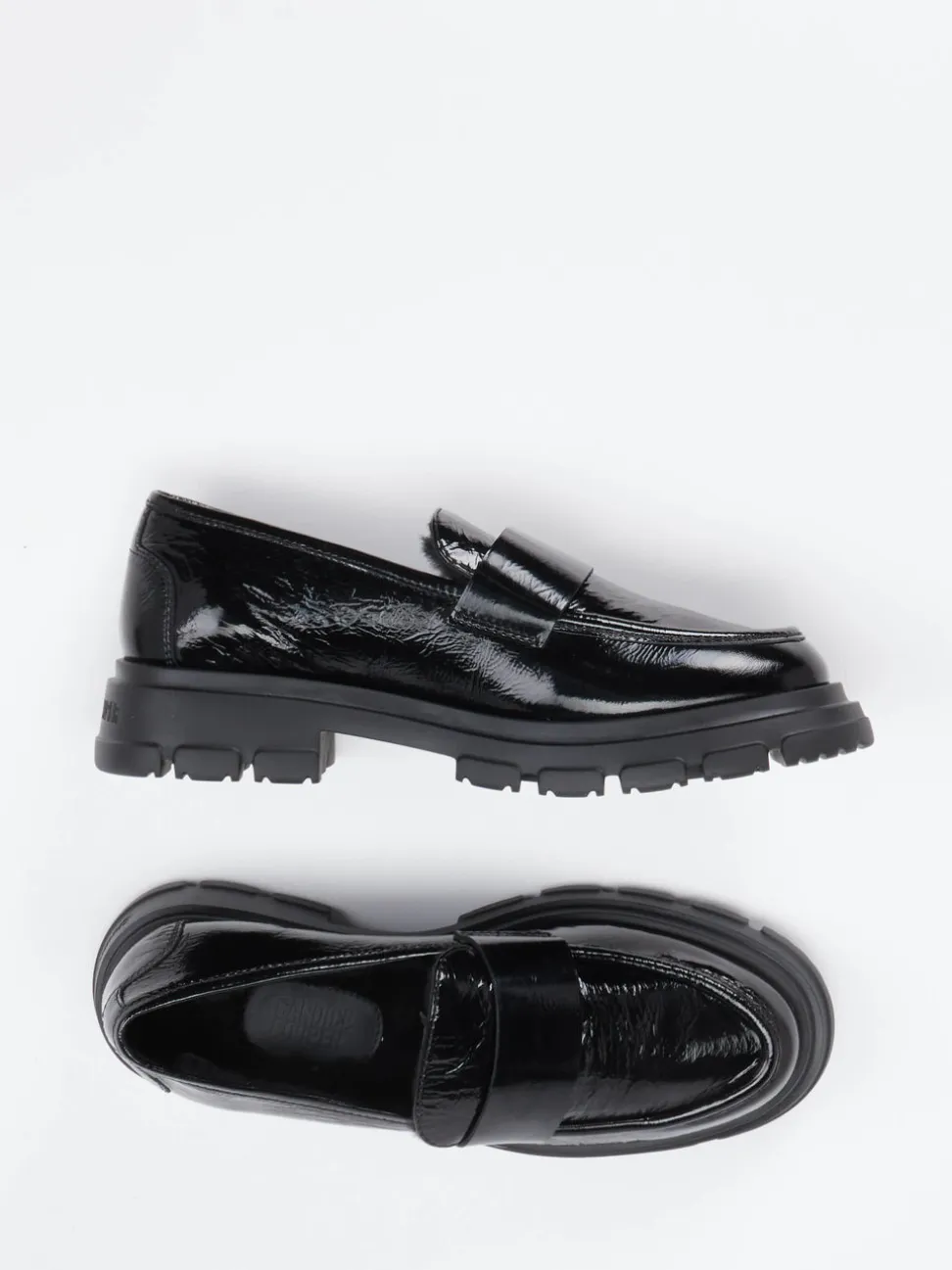 Candice Cooper – Chunky-Loafer aus Lackleder schwarz