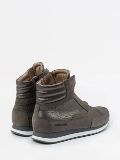 Candice Cooper – High-Top Sneaker aus Nubukleder grau