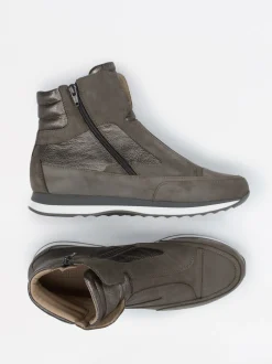 Candice Cooper – High-Top Sneaker aus Nubukleder grau
