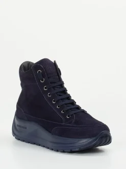 Candice Cooper – High-Top Sneaker aus Veloursleder Dunkelblau