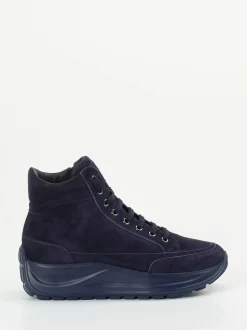 Candice Cooper – High-Top Sneaker aus Veloursleder Dunkelblau