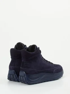 Candice Cooper – High-Top Sneaker aus Veloursleder Dunkelblau