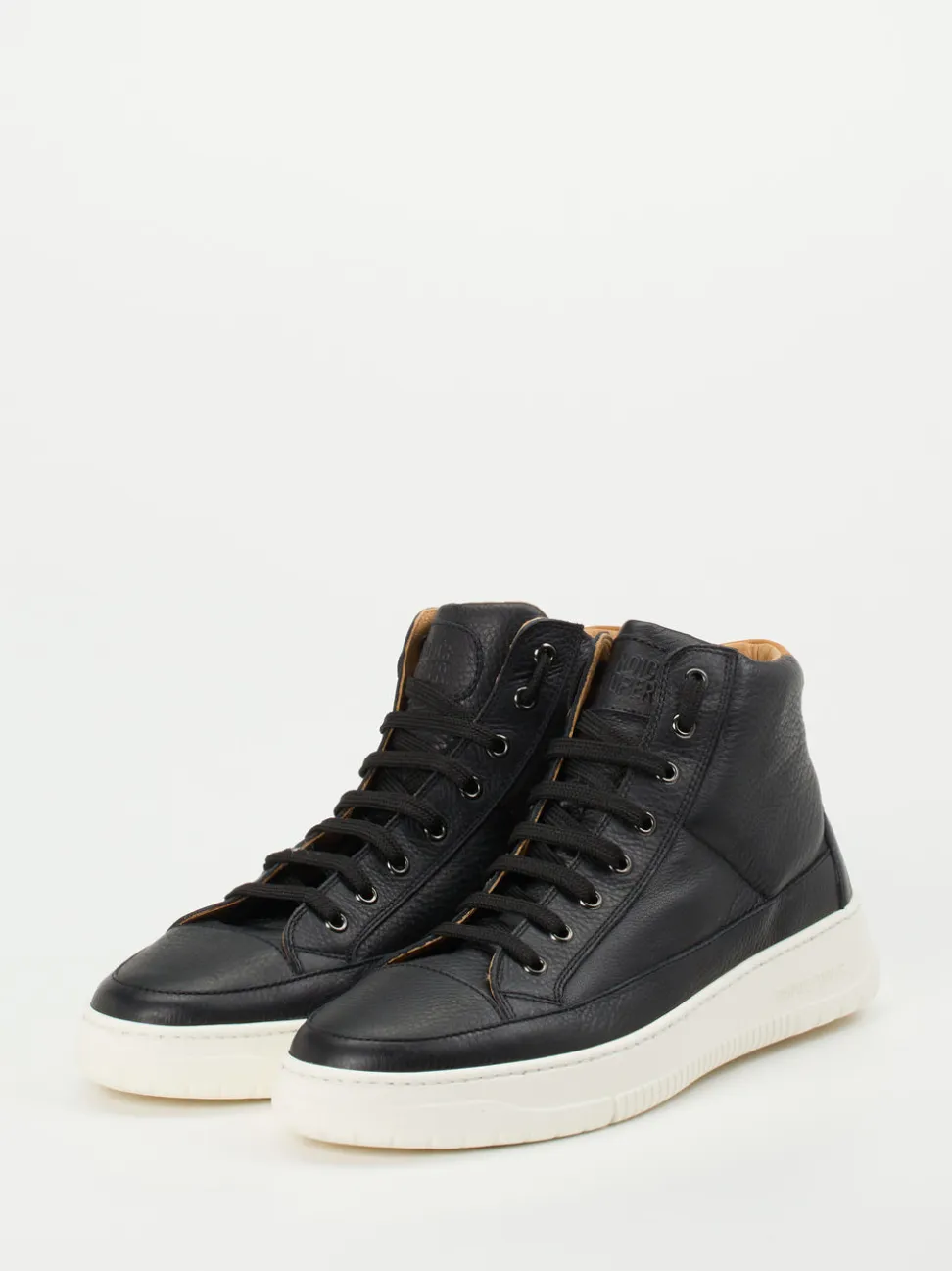 Candice Cooper – High-Top Sneaker aus Kalbleder Schwarz