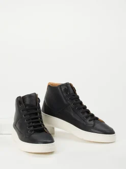 Candice Cooper – High-Top Sneaker aus Kalbleder Schwarz