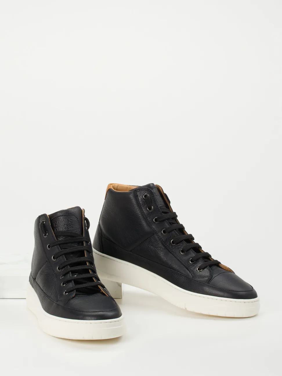 Candice Cooper – High-Top Sneaker aus Kalbleder Schwarz