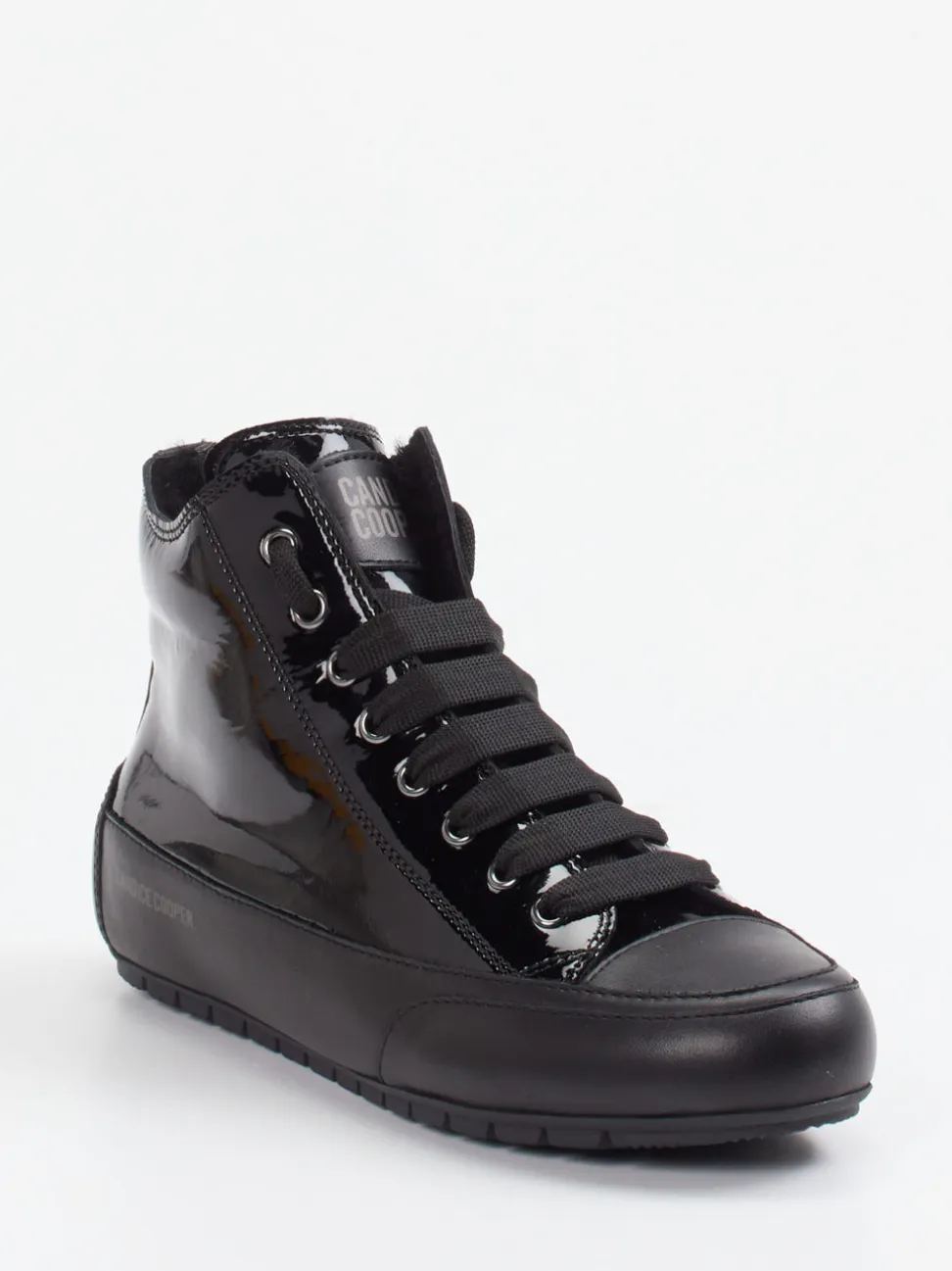 Candice Cooper – High-Top Sneaker aus Lackleder schwarz